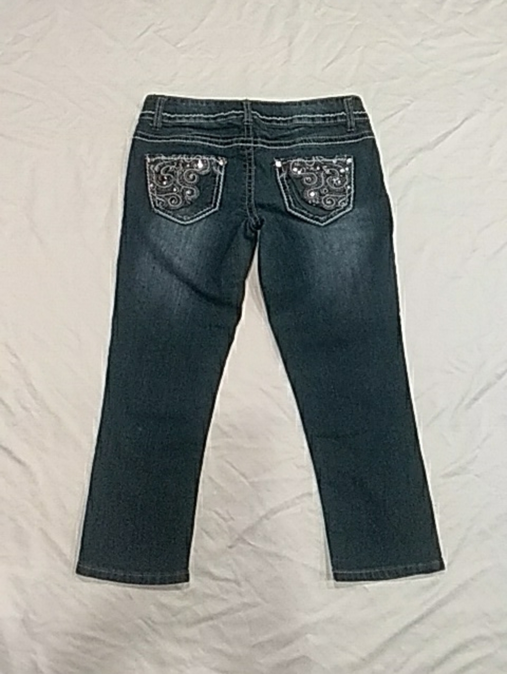 Maurices Dark Blue Capris with Beaded Back Pockets